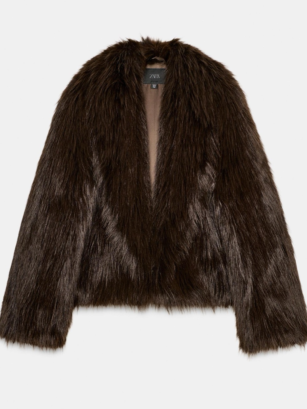 ZARA brown faux fur short coat